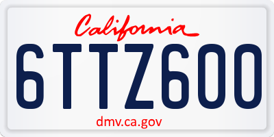 CA license plate 6TTZ600