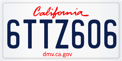 CA license plate 6TTZ606
