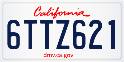 CA license plate 6TTZ621
