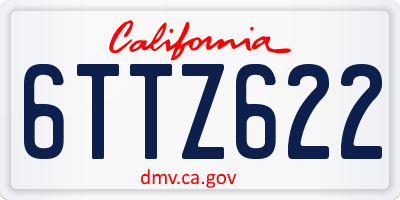 CA license plate 6TTZ622