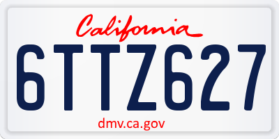 CA license plate 6TTZ627