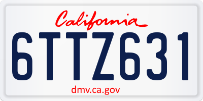 CA license plate 6TTZ631