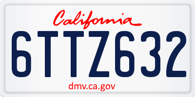 CA license plate 6TTZ632