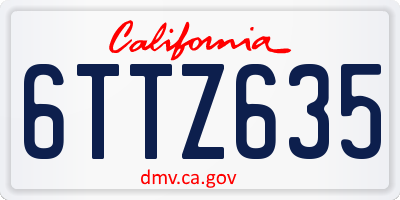 CA license plate 6TTZ635