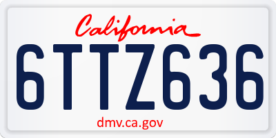 CA license plate 6TTZ636