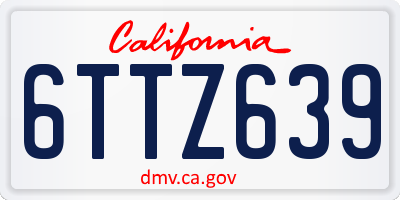 CA license plate 6TTZ639
