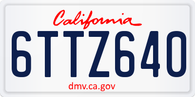 CA license plate 6TTZ640