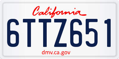 CA license plate 6TTZ651