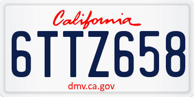 CA license plate 6TTZ658