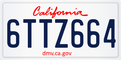 CA license plate 6TTZ664