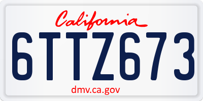 CA license plate 6TTZ673