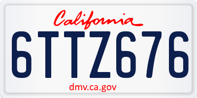 CA license plate 6TTZ676