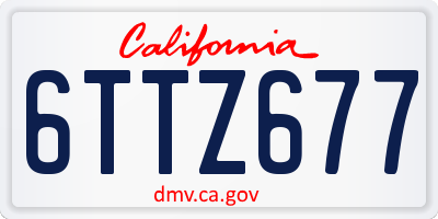 CA license plate 6TTZ677