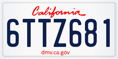CA license plate 6TTZ681