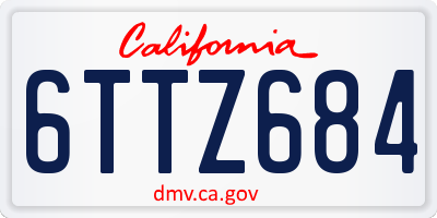 CA license plate 6TTZ684