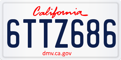 CA license plate 6TTZ686