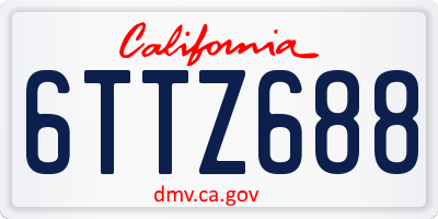 CA license plate 6TTZ688