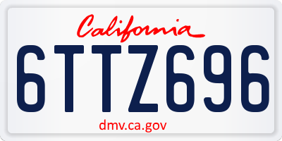 CA license plate 6TTZ696