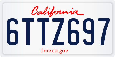 CA license plate 6TTZ697