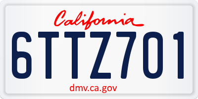CA license plate 6TTZ701