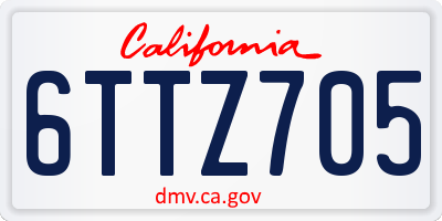 CA license plate 6TTZ705