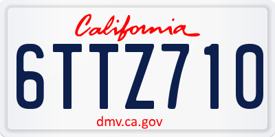 CA license plate 6TTZ710