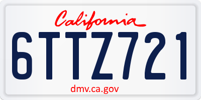 CA license plate 6TTZ721