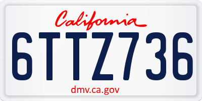 CA license plate 6TTZ736