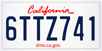 CA license plate 6TTZ741