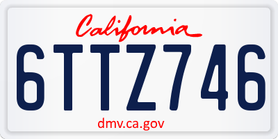 CA license plate 6TTZ746