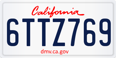 CA license plate 6TTZ769