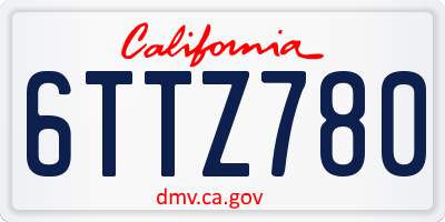CA license plate 6TTZ780