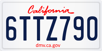 CA license plate 6TTZ790