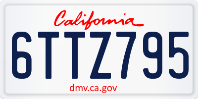 CA license plate 6TTZ795