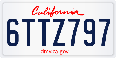 CA license plate 6TTZ797