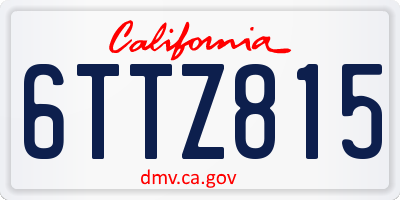 CA license plate 6TTZ815