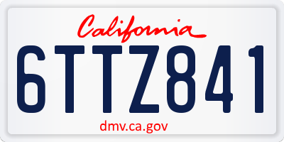 CA license plate 6TTZ841