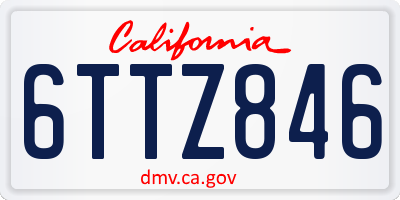 CA license plate 6TTZ846