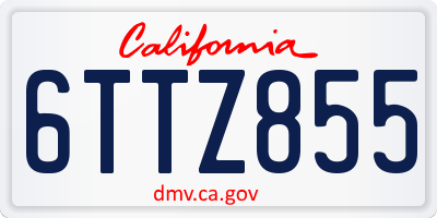 CA license plate 6TTZ855