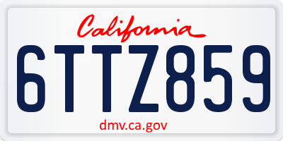 CA license plate 6TTZ859