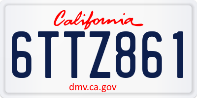 CA license plate 6TTZ861