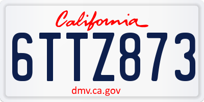 CA license plate 6TTZ873