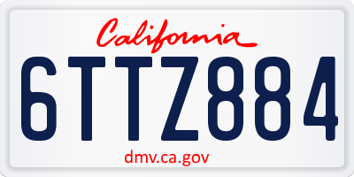 CA license plate 6TTZ884