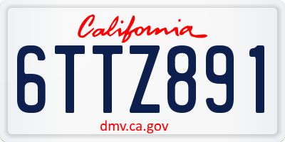 CA license plate 6TTZ891