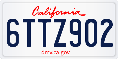 CA license plate 6TTZ902
