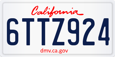 CA license plate 6TTZ924