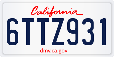 CA license plate 6TTZ931
