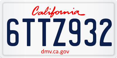 CA license plate 6TTZ932
