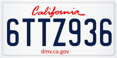 CA license plate 6TTZ936