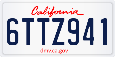 CA license plate 6TTZ941